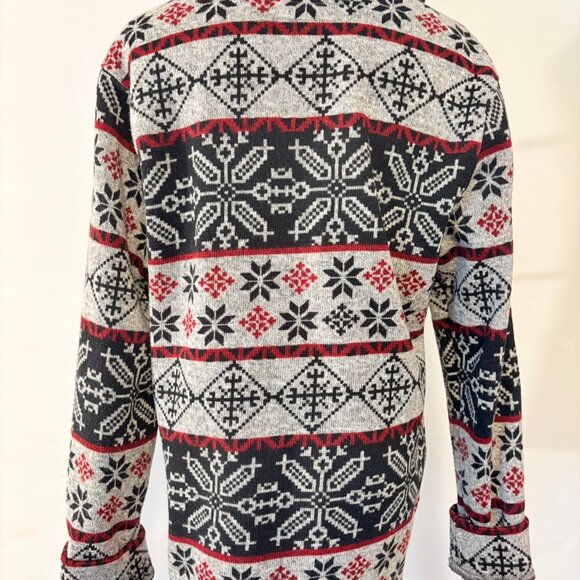 Levi’s Nordic Fair Isle Snowflake Womens Small Shawl Collar Sweater Cardigan - Picture 12 of 12